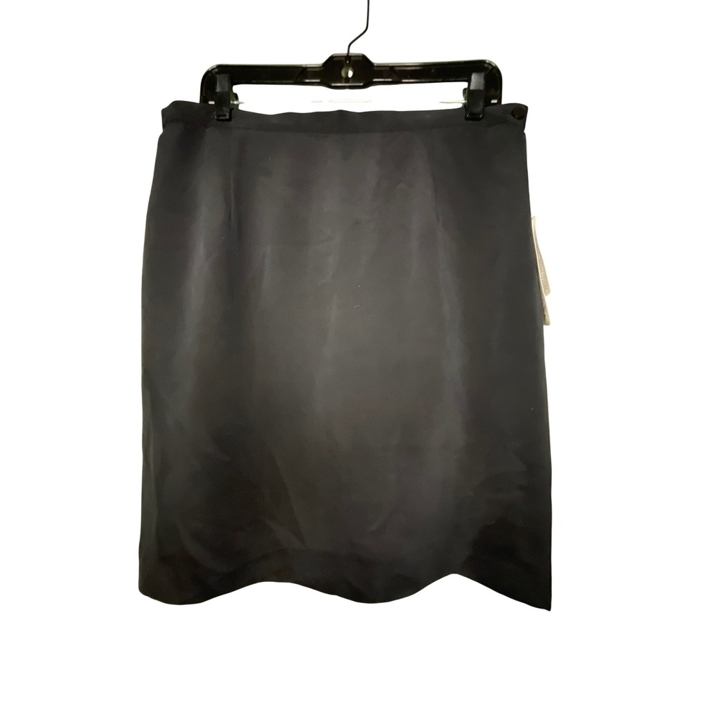 Jones New York Women Black 100% Sueded‎ Silk Palermo Pencil Skirt Size 16 NWT